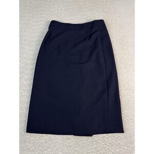 J.Crew Skirt Womens 6 Navy Blue Wool Pencil Midi Lined Made Japan Work Office